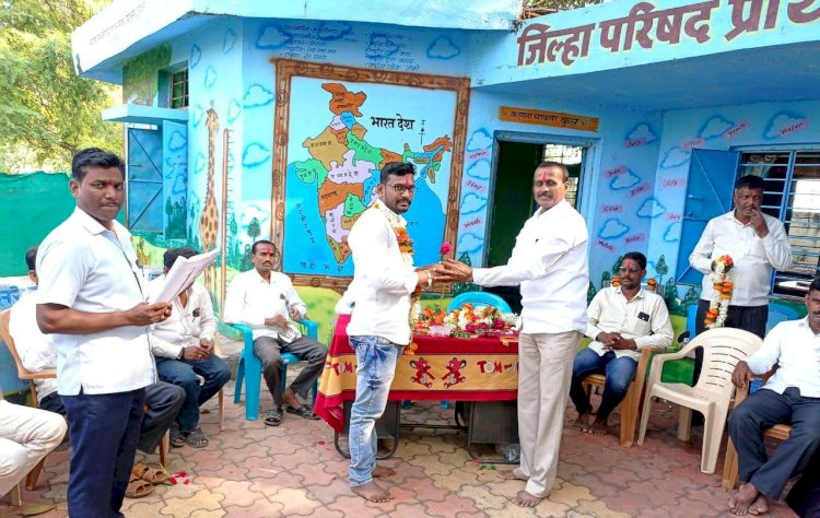 *जि प प्राथ शाळा जळोलीच्या अध्यक्षपदी महेश भाऊ नरसाळे यांची बिनविरोध निवड*