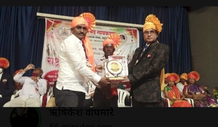*सचिन शिंदे यांचा कोरोणा योद्धा म्हणून केला सन्मान.* *जीवावर उदार होऊन दिवस-रात्र पणे अविस्मरणीय लोकांची सेवा केल्याबद्दल पुरस्कार*